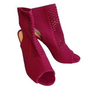 Shoe Dazzle Pink Peep Toe Cut Out Heels Size 10